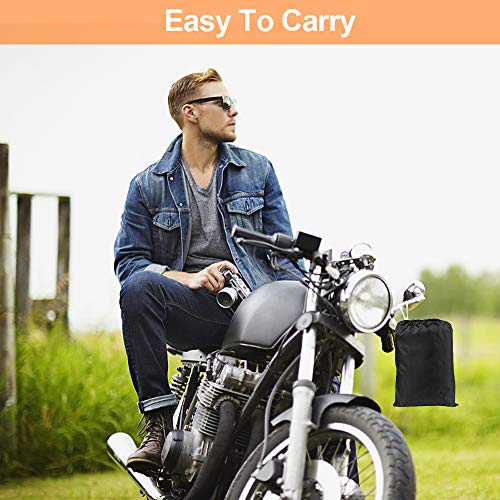 Housse Moto, opamoo Housse de Protection pour Moto Nylon 210T Imperméable Anti Pluie Anti Neige Anti Poussière Couverture de Moto Anti Vent UV pour Moto Scooter avec Sac 245x105x125cm - Noir - Image 6