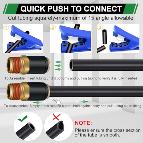 Japtend 3/8" Tube OD x 3/8" NPT DOT Air Line Fittings Straight Union 5PCS by Japtend - Image 6