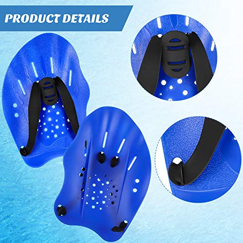 Skylety 3 Pairs Swim Paddle Hand, Swim Training Paddle Adjustable Diving Training Hand Fin Flipper Flat Paddle Swimming Training Aid For Men Women Children (Red, Blue, Black) #TOP5