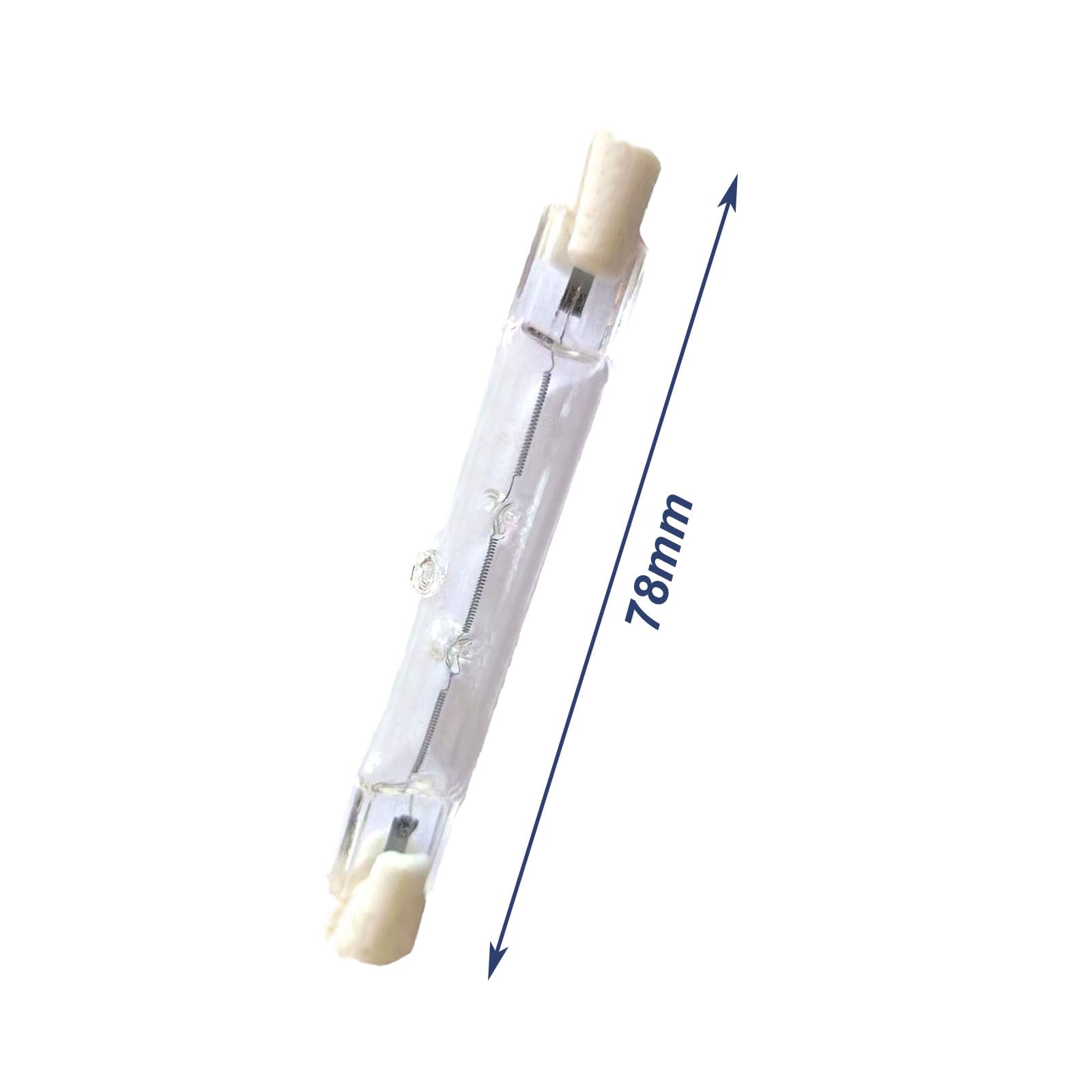 Bombilla halógena R7S 78mm 220V J78 Tubo halógeno de doble extremo 100W Reemplazo Cristal transparente blanco cálido 2700K para lámparas de pie y focos, 100W, 5PCS
