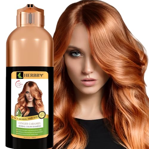 HERBBY Hair Color Shampoo for Gray Hair Coverage&Color Transform with 9 Herbal Extracts –Long Lasting(6-8 Weeks),Shiny,Evenly Colored,Instant Hair Dye...