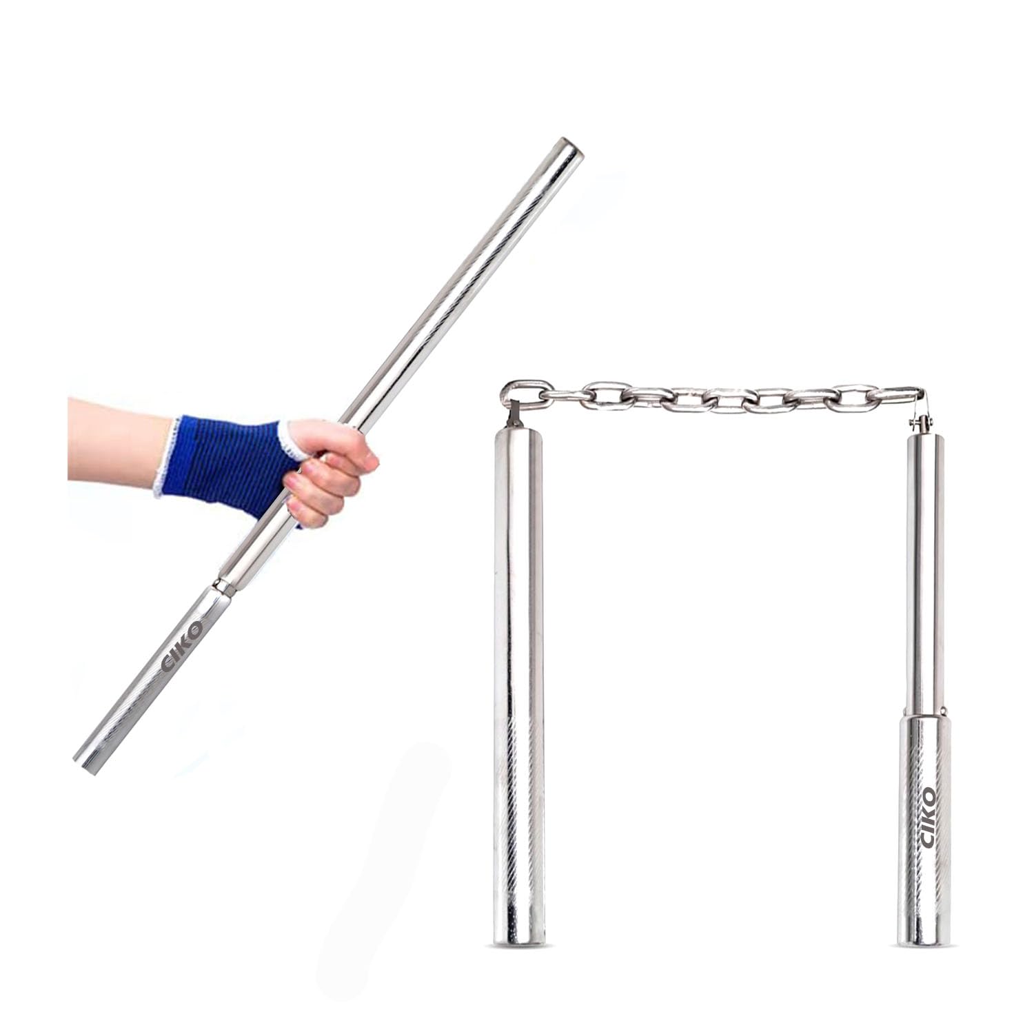 Ciko Nunchaku and Safety Sticks Stainless Steel and Metal Dual Function 2 in 1 karte Sticks Nunchaku Training Exercise Sho... - Review, Price and Buying Guide