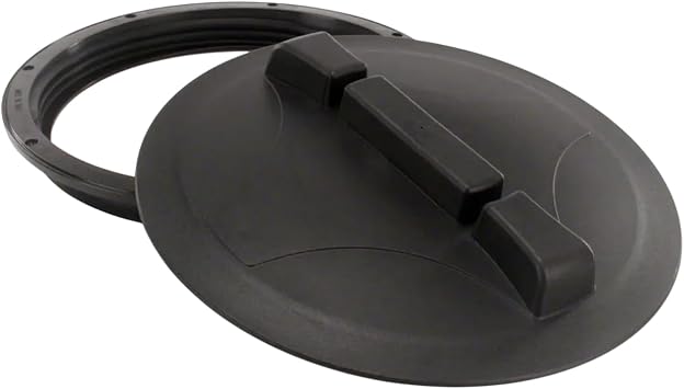 PENTAIR HYPRO 3522140-1 12 Inch Flat Surface Mounting Male Threaded Tank Lid & Ring Assembly, Solid or Breather Option, Heavy Duty Plastic Tank Lid Assembly for Water Chemical Storage Tanks