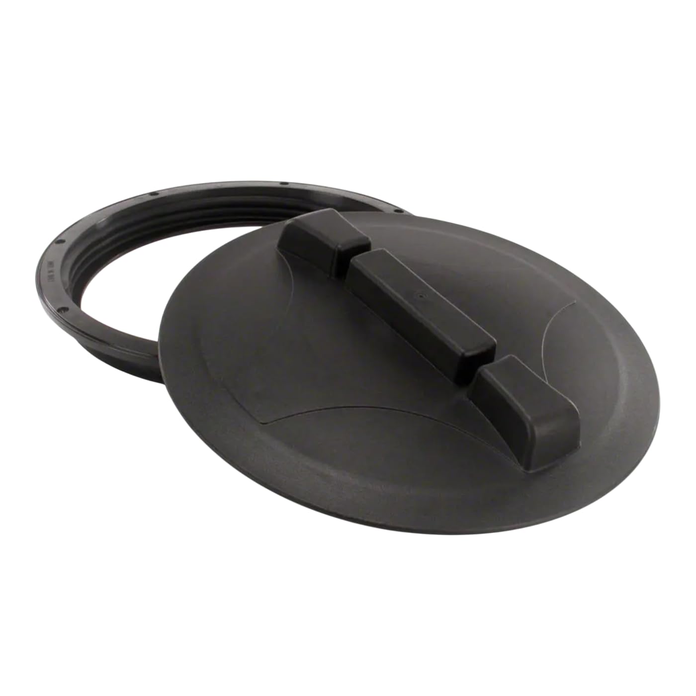 PENTAIR HYPRO 3522140-1 12 Inch Flat Surface Mounting Male Threaded Tank Lid &amp; Ring Assembly, Solid or Breather Option, Heavy Duty Plastic Tank Lid Assembly for Water Chemical Storage Tanks