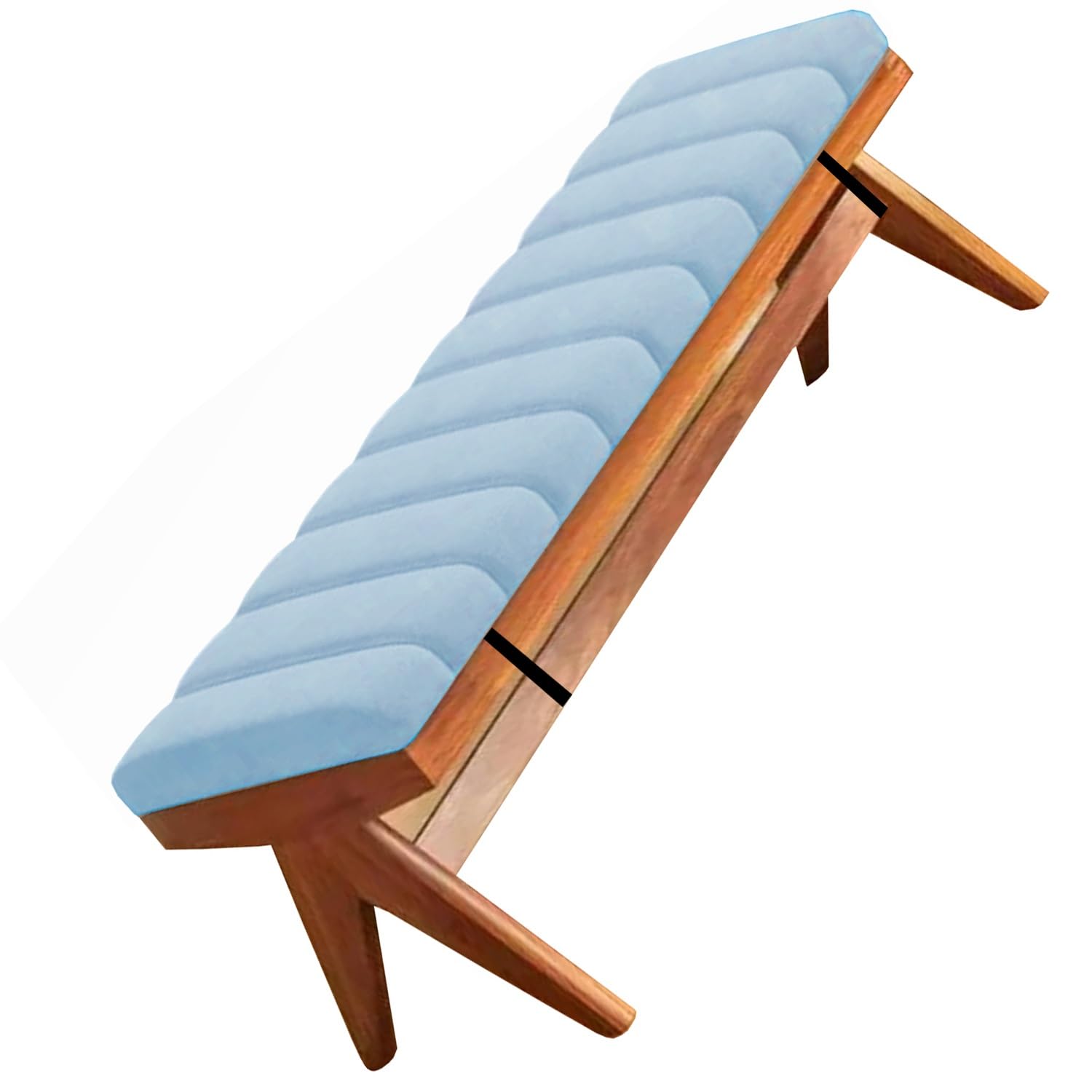Housse de banc bleu clair 120x30 cm lavable avec fermeture éclair