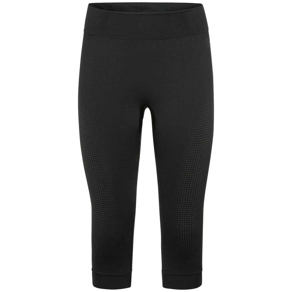 Odlo Women Functional underwear 3/4 pants PERFORMANCE WARM ECO, black - new odlo graphite grey, L