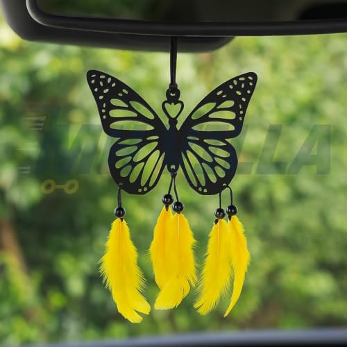 Image of Car Hanging Accessories: Radha Krishna Spiritual Acrylic Decor for Car, Home and Office Desk Decor Accessories (Butter-CAR-Hang)