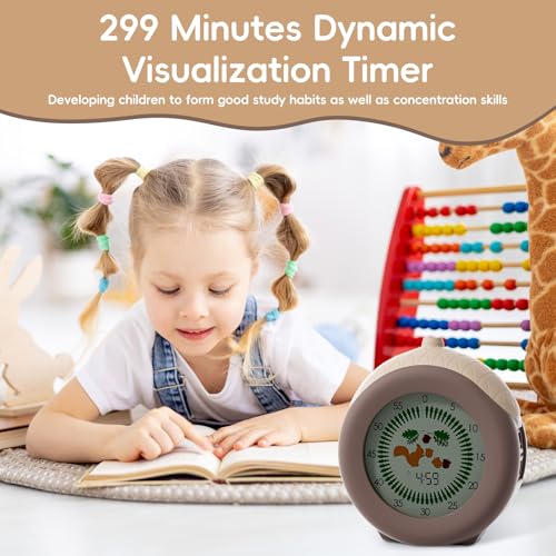 Digital Visual Timer for Kids with Protective Case, Hazelnut Theme 299 Minute Cute Squirrel Timer for Classroom Office Kitchen, Time Management Tools for ADHD Children - Image 4