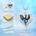 Vito 925 Sterling Silver Phoenix Necklace for Women, Vintage Heart Austrian Crystal Pheonix Firebird Pendant Jewelry Mother's Day Gifts for Wife Daughter Mom, 22