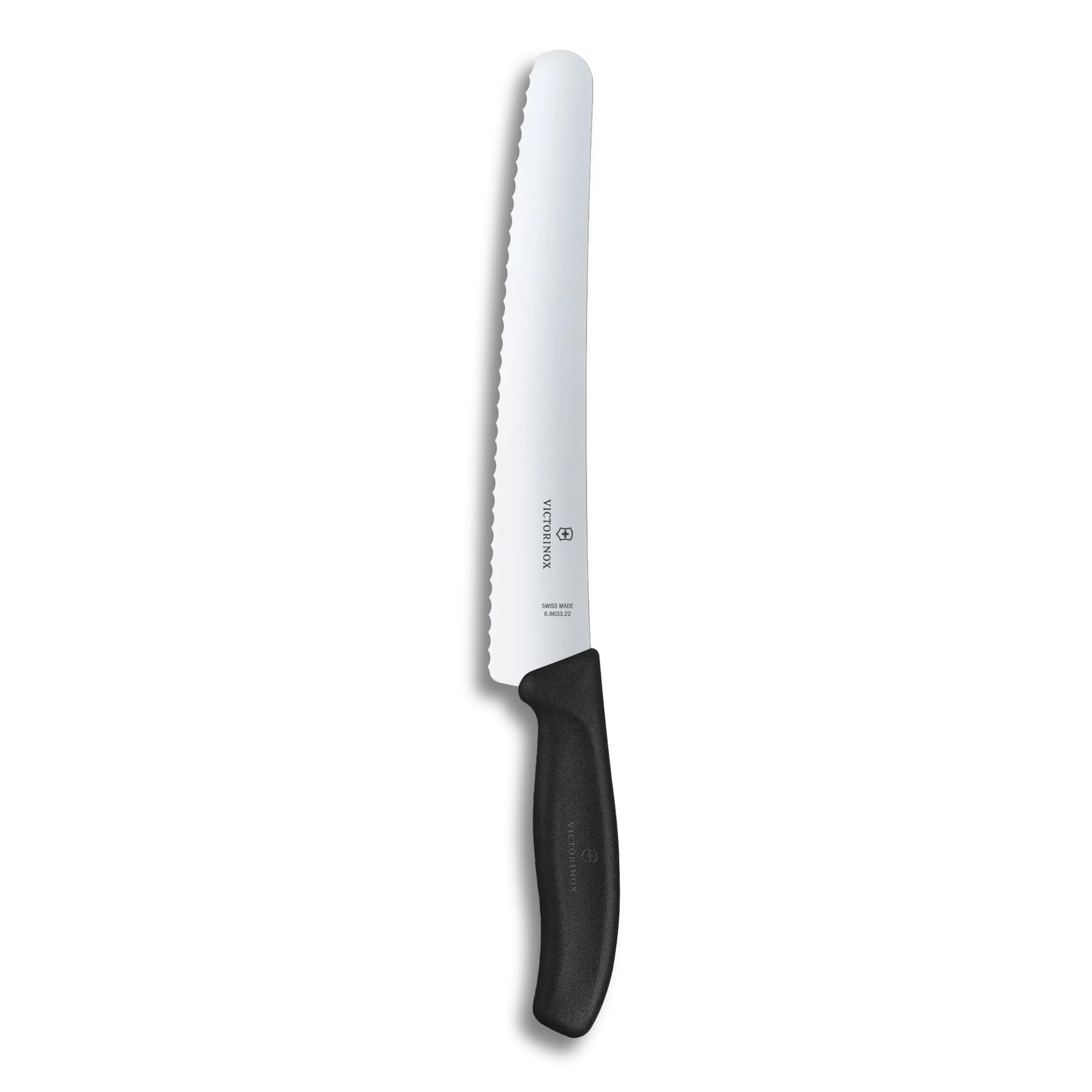 Victorinox Swiss Classic Couteau à Pain avec Tranchant Denté, Inoxydable, Acier Inoxydable, Boîte Cadeau, Noir