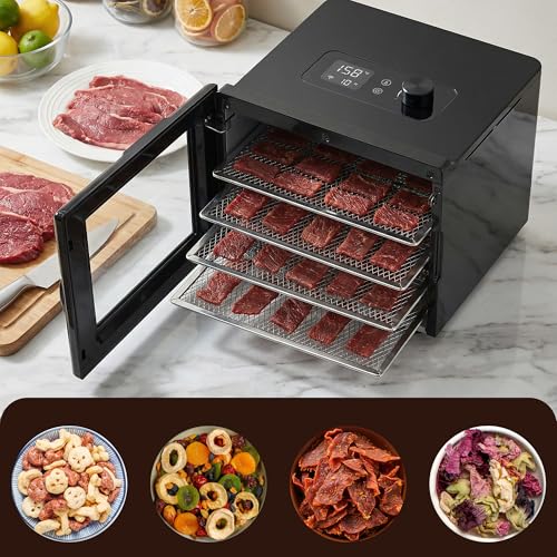 Image of Elite Gourmet Food Dehydrator, Stainless Steel Trays, Adjustable Temp