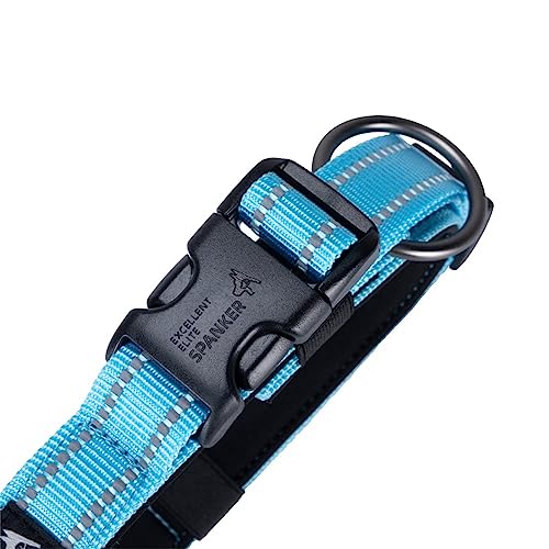 EXCELLENT ELITE SPANKER Reflective Dog Collar Classic Soft Padded Breathable Nylon Adjustable Pet Collar with Quick Release Buckle for Boy Girl Male Female Puppies Small Medium Large Dogs(L-LBUL) - Image 4