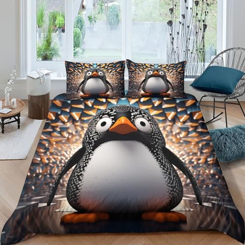 Housse de couette microfibre hypoallergénique 220x240 pingouin