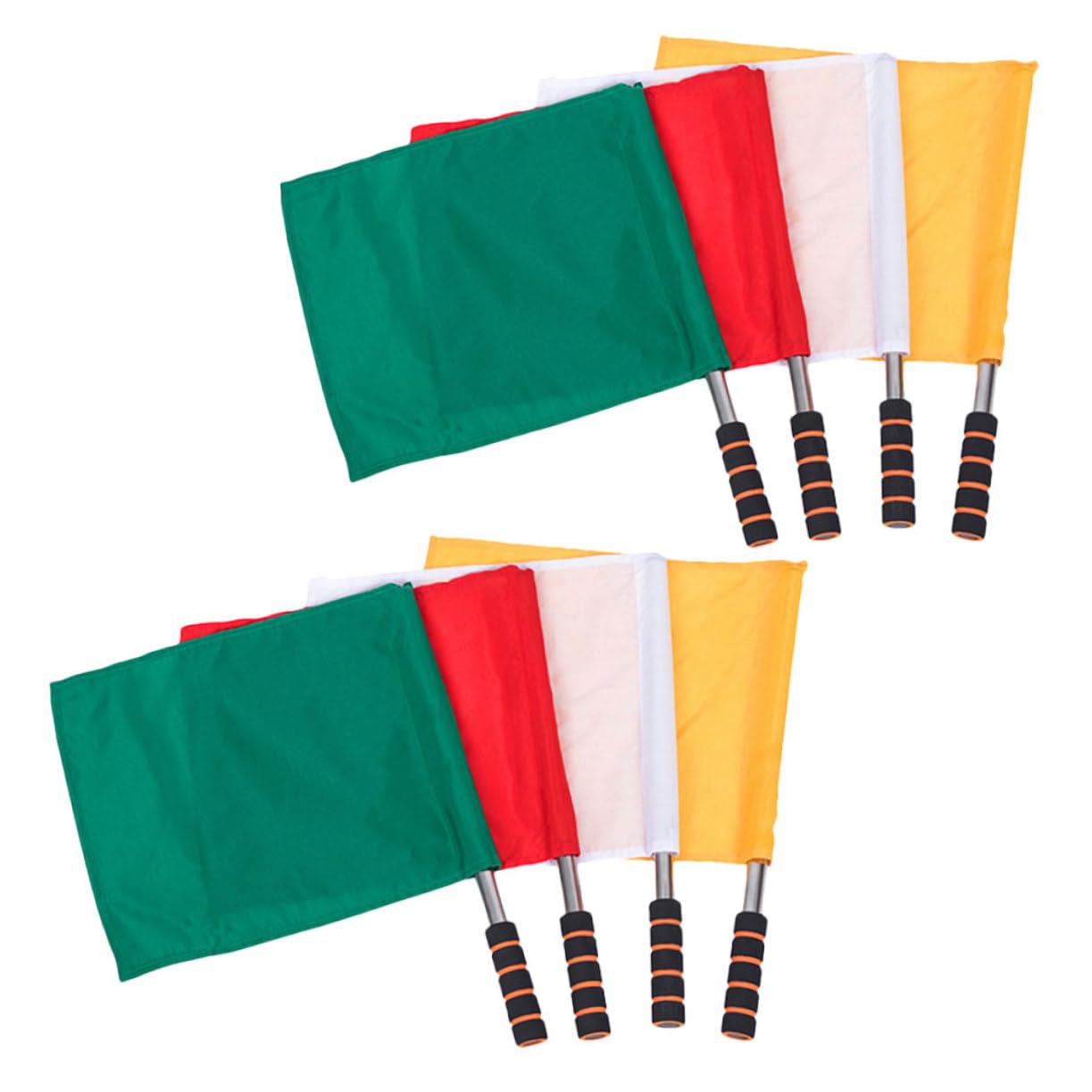 Garneck 8pcs Commanding Referee Flags Brightly Colored Signal Flags for Soccer Volleyball Rugby Track Events Durable Resistant Design for Efficient Game Management