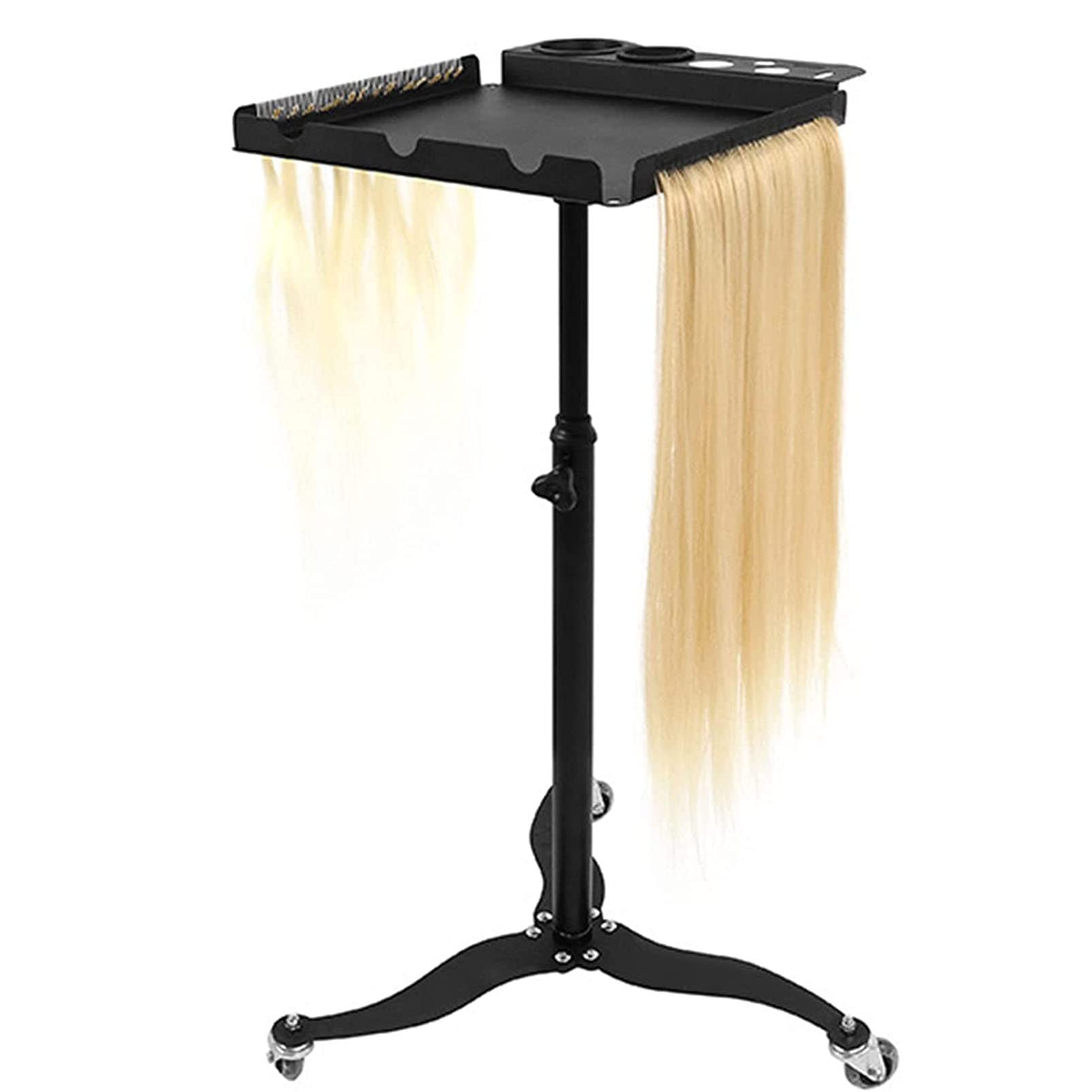 Carrello del Vassoio del Salone Regolabile in Altezza, Carrello dello Strumento dello Stilista dei Capelli dell'Acciaio Inossidabile con Le Ruote