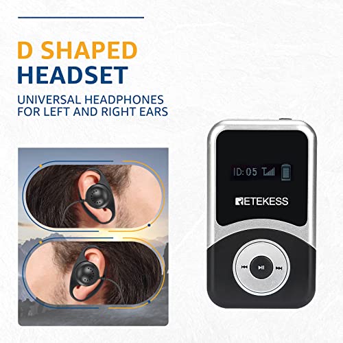 Receptor Sistema de Guía Turística Retekess T131S Versión Nueva | Auricular Universal para Ambas Orejas, 328 pies, 1 Receptor miniatura 5