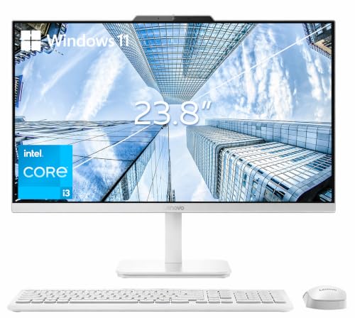 Image of Lenovo 24 inch FHD All-in-One Desktop Computer for Home & Office, Intel Core i3 Processor, 8GB RAM, 256GB PCIe SSD, HDMI, WiFi 6, Bluetooth 5.2, Business AIO, Vent-Hear, Wireless KB & Mouse, Win 11 Pro