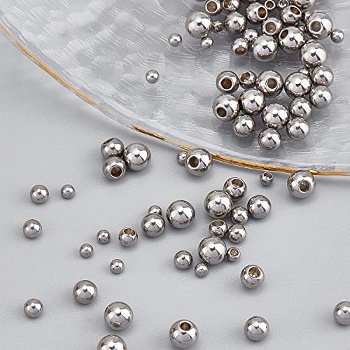 DICOSMETIC 120Pcs 4 Sizes Memory Wire End Caps Stainless Steel Cord End Caps Round Half Drilled Beads Ball Shape Cord Terminators for Earrings Necklace Bracelet Jewelry Making DIY Crafts - Image 4