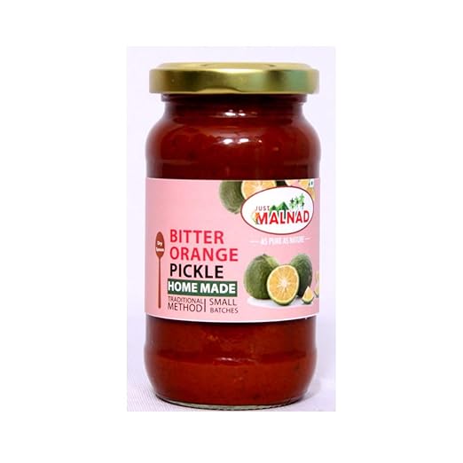Malnad Bitter Orange Pickle | Tender Bitter Orange Pickle | Product from Just Malnad | 100% Pure & Natural | Glass Jar (Quantity 200gm x 1)
