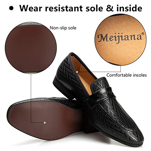 Image of Meijiana Men's Velvet Loafers - Fashion Casual Low-Heel Dress Shoes for Men with Rubber Sole & Metal Buckle - Perfect Business & Formal Attire, Stylish Mens Shoes