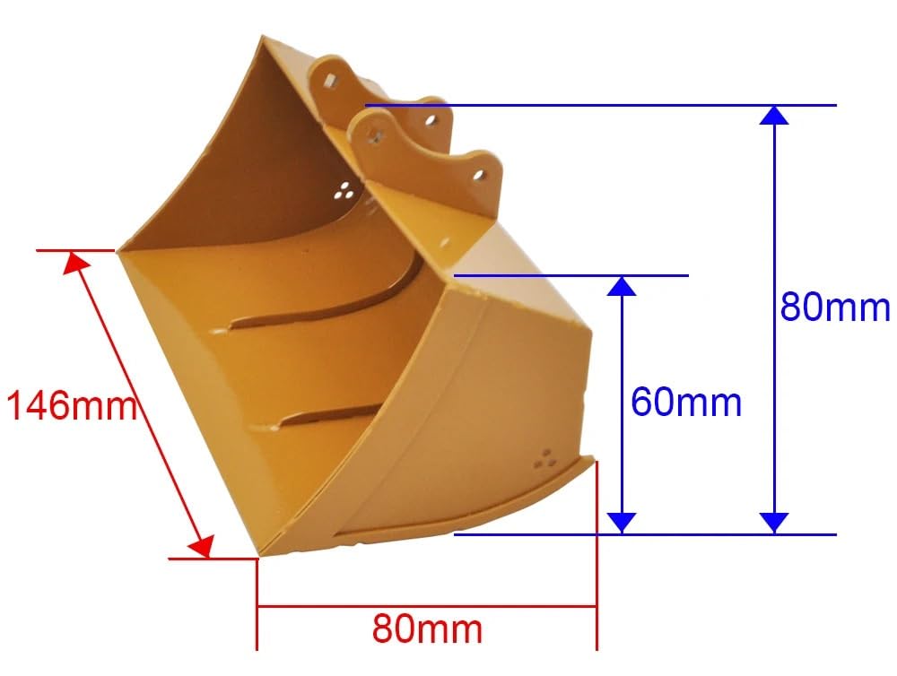 RC-Zubehör for HUINA 1550/1580/ 1592/1594/ 1593 Große Schaufel Metall Grabenräumung for 1/14 RC Bagger Breite Schaufel Zubehör(Big Bucket)