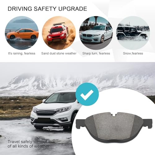 Image of D1409 Front Ceramic Brake Pads Kit Fit For BMW 528i 2012-2013, For 528i xDrive 2012-2013, For 535i GT 2010-2017, For 535i GT xDrive 2011-2017, For 550i 2011-2016