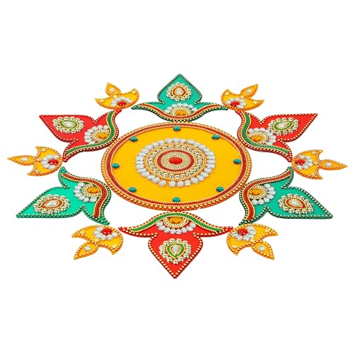 Aditri Creation Designer Floor Rangoli Reusable Round Rangoli Acrylic Indian