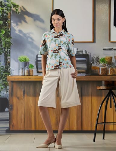 Image of VERO Moda Women Printed Shirt | Short Sleeve | Regular Fit