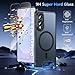 OWKEY for Samsung Galaxy S25 Edge Case 6.7'', Magnetic S25 Edge Case for Magsafe with Tempered Glass Screen, [Shockproof Military] Translucent Back Slim Bumper Cover Phone Case s25 Edge, Black