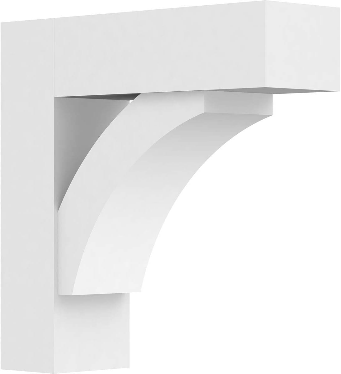 Ekena Millwork BKTP05X18X18THR05 Standard Thorton Architectural Grade with Block Ends PVC Brackets, 5"W x 18"D x 18"H