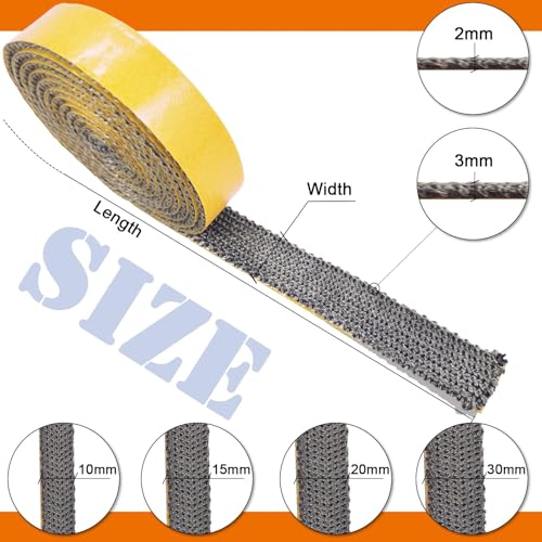 LANUCN Hitzebeständig Dichtungsbänder Selbstklebend Dichtband für Kamin, Ofenrohr, Rauchrohr, Kamintür, Smoker, Ofen, Kaminof Dichtung (3mm x 10mm x 2.5m)