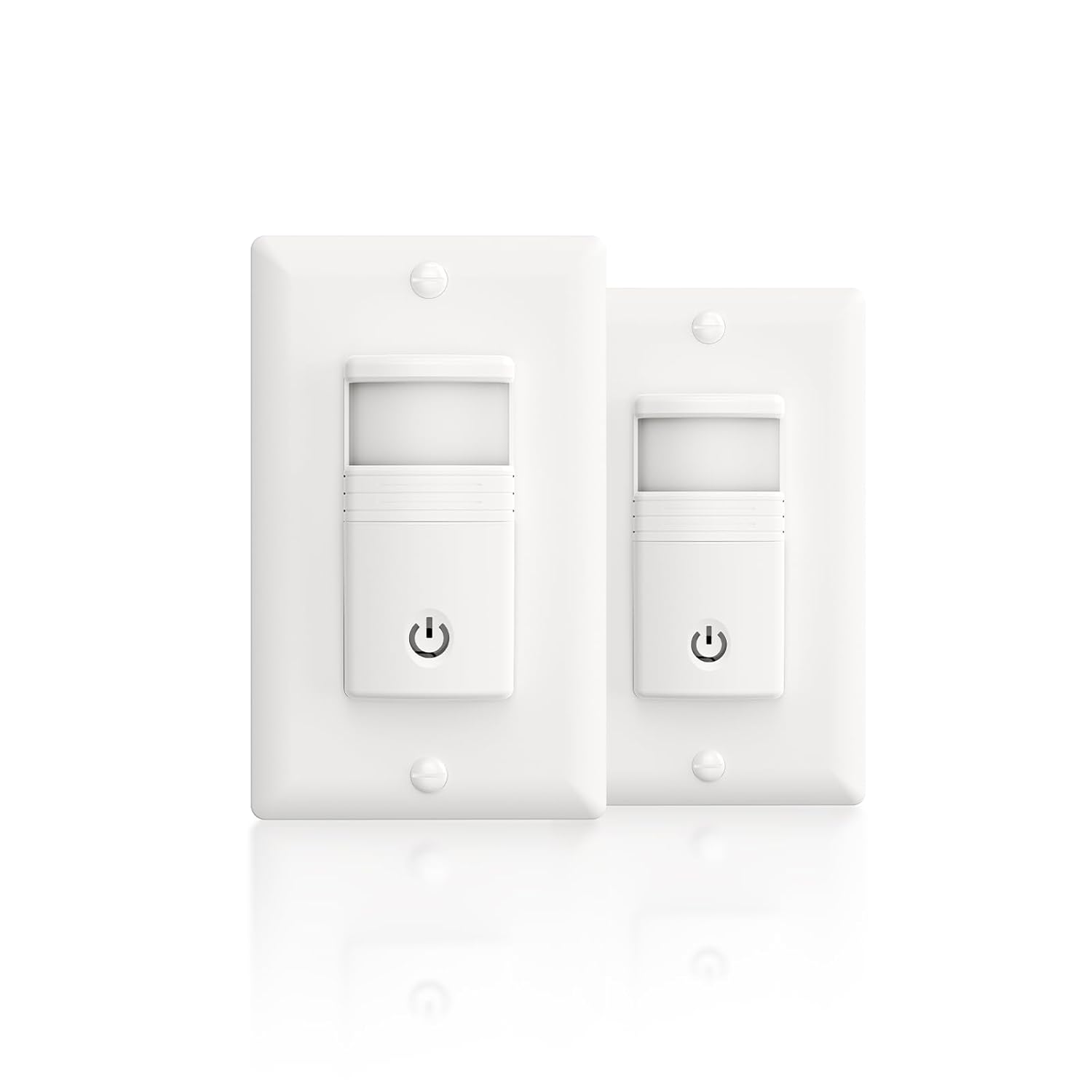 ECOELER Motion Detector Light Switch, PIR Infrared Sensor Switch with Sensitivity & Delay Adjustable, OCC & VAC Selectable, Single Pole, No Neutral Wire, UL Listed & FCC Listed, White, 2 Pack