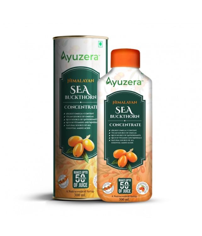 Ayuzera Himalayan Sea Buckthorn Pulp Concentrate 300ml | Liquid Supplements | Makes up to 50 Glass Juice (Rich in Vitamin C) | Lab Tested | Omega 3, 6, 7, and 9, and Antioxidants (B0D947WSF5) Amazon Price History, Amazon Price Tracker