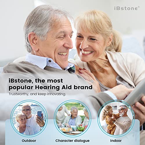 Ibstone Rechargeable Hearing Aids For Seniors And Adults, Mini Completely-In-Canal Hearing Amplifier With Noise Reduction, Portable Charging Case For With 125Hrs Backup Power, Pair #TOP5