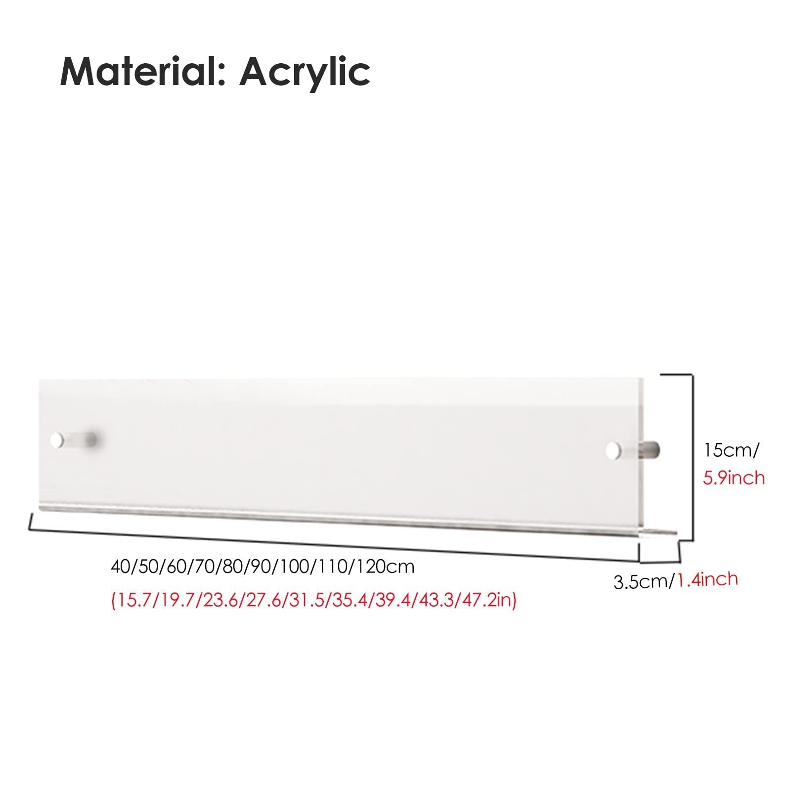 Zeitschriftenhalter aus transparentem Acryl, 2er-Set, Prospektständer zur Wandmontage, Regal zur Literaturaufbewahrung für Wartezimmer, Wohnbereich, Büro, 15,7 Zoll Länge