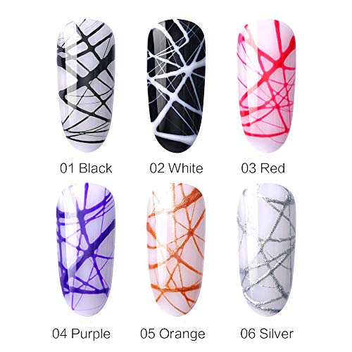 Set de 6 colores gel para uñas con dibujo de hilo miniatura 2