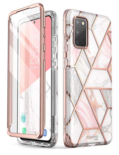 i-Blason Cosmo Series Case for Samsung Galaxy S20 5G (2020 Release), Slim Stylish Protective Bumper Case with Built-in Screen Protector, Marble, 6.2''