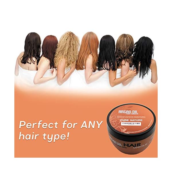 Moroccan Argan Oil Hair Mask - Sulfate Free, Anti Frizz Hydrating Care for Women and Men - Deep Moisturizing Conditioner Treatment for Color Treated, Curly, Damaged, Frizzy and Dry Hair