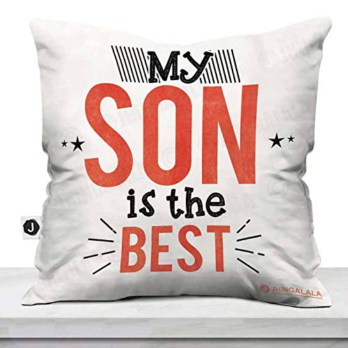 Jhingalala Gift for Son | My Son is The Best Printed Cushion Cover with Filler | Gift for Son Birthday Special