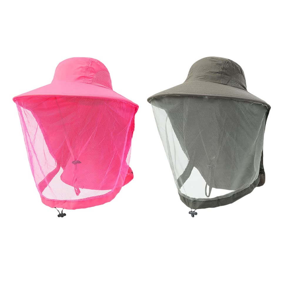 BaronHong Head Net - Sombrero de sol de ala ancha con solapa para el cuello, UPF50+, sombrero de pesca para senderismo, safari, para hombres y mujeres, sombrero de playa con protección solar
