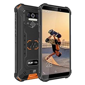 OUKITEL WP5-4G Outdoor smartphone, 5,5 inch 8000 mAh accu MTK6761 4 GB + 32 GB, IP68 13MP + 2MP + 2MP robuste mobiele telefoon, Android 9.0, triple camera, gezichtsherkenning (Oranje)