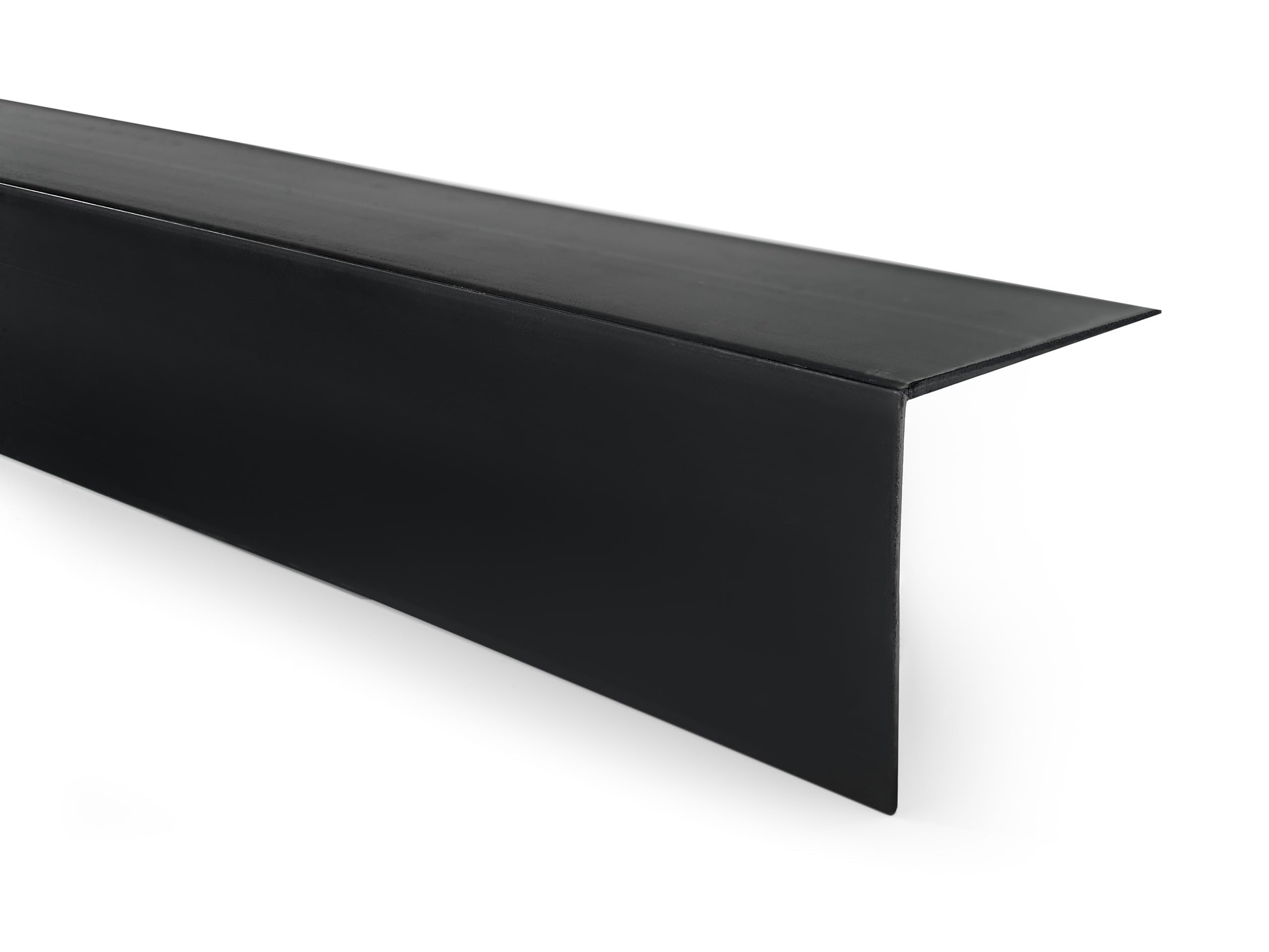 QUEST Cornière PVC Rigide Autoadhésive – Baguette d’Angle de Protection en PVC Dur pour Mur et Rebord – Profilé de Coin – 40x40mm, 200cm, noir