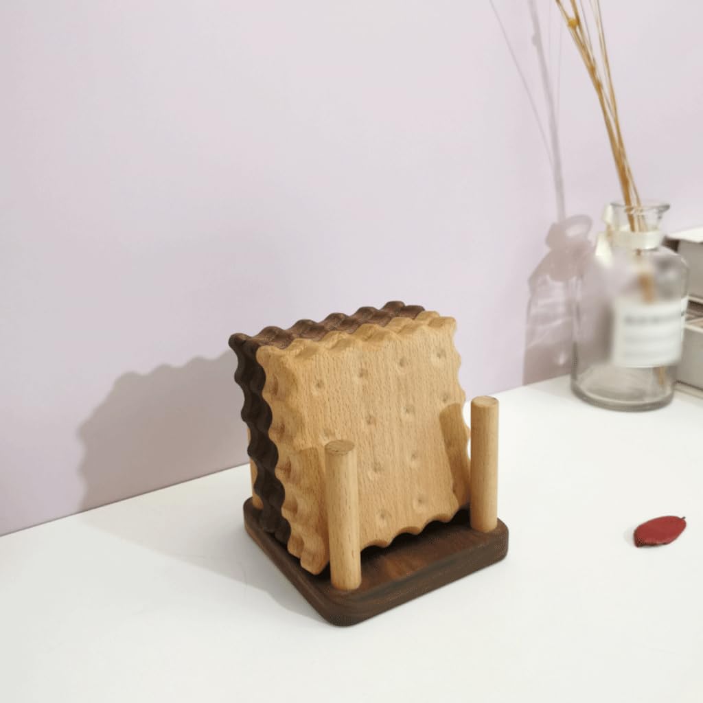Exquisito Posavasos de madera, juego de posavasos cuadrados para bebidas, posavasos para la hora del almuerzo, adecuados para decoración de tazas y salas de estar Versatilidad