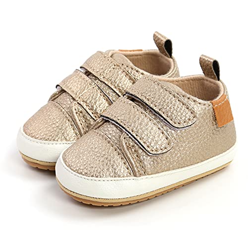 Image of Baby Boys Girls Shoes Non-Slip Rubber Sole High-Top PU Leather Sneakers Infant First Walking Shoes Toddler Crib Shoes Newborn Loafers Flats.