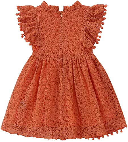 Image of Toddler Girls Lace Tulle Dress Baby Girl Elegant Flutter Sleeve Party Princess Dresses