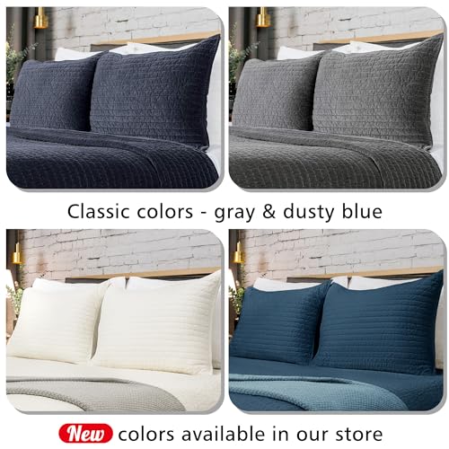 Elegant Life Home AT003E-GREY-SS Bed Pillow Shams Royal Cotton Velvet Pic-Stitch Standard Pillow Sham thumb #4
