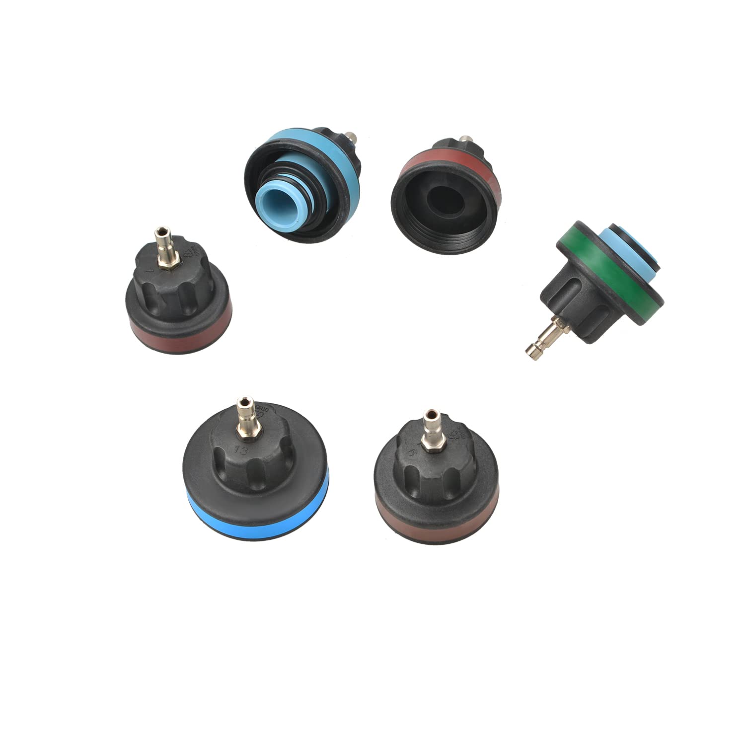 Kit Tester Pressione radiatore Sistema di Raffreddamento 15 Pezzi, Kit rilevatore perdite Serbatoio Acqua Sistema refrigerante