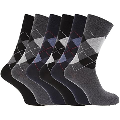 Mens Argyle Cotton Blend Socks Pack Cover