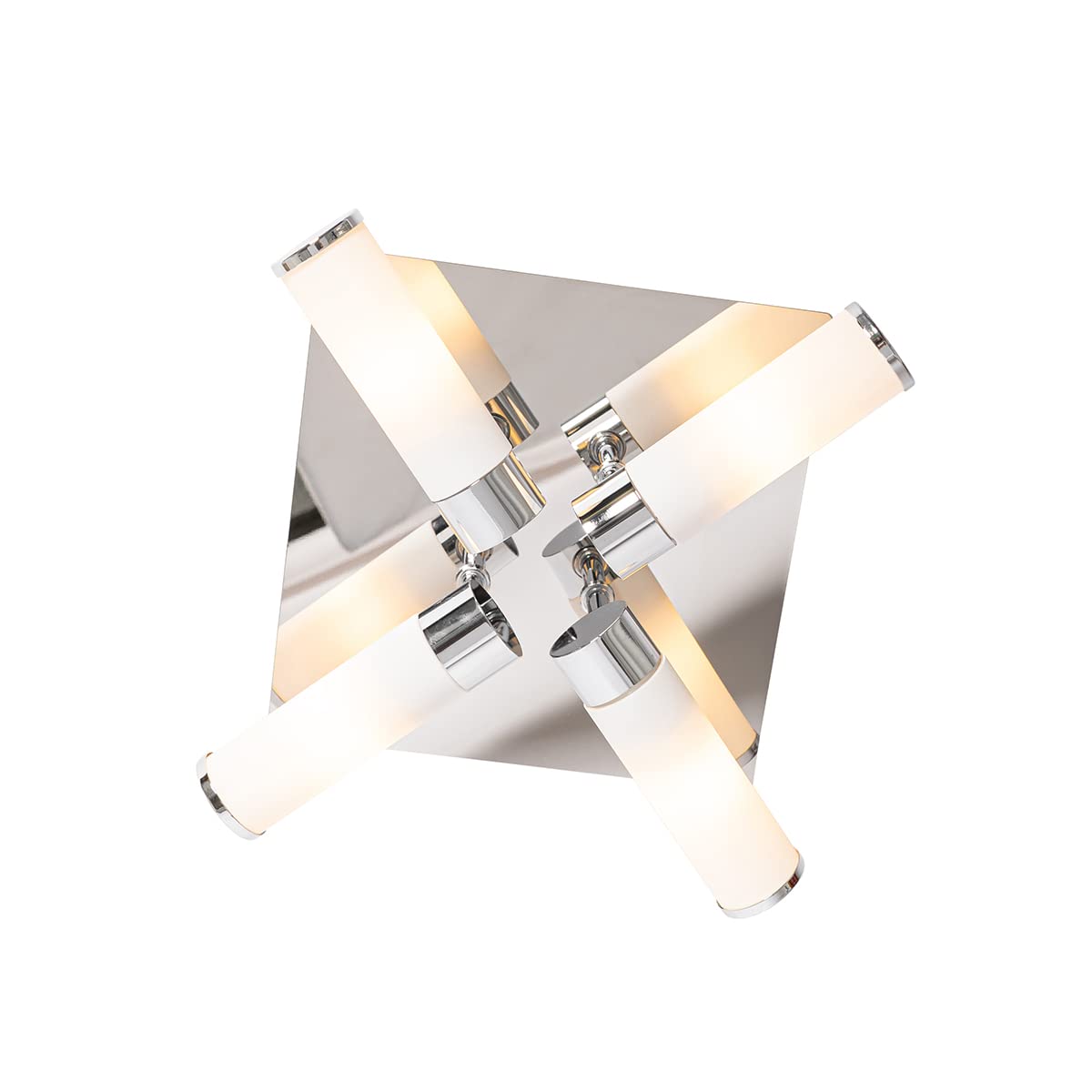 Qazqa bath - Plafonnier - 4 lumière - L 23 cm - Chrome - Moderne - éclairage extérieur - Salle de bains