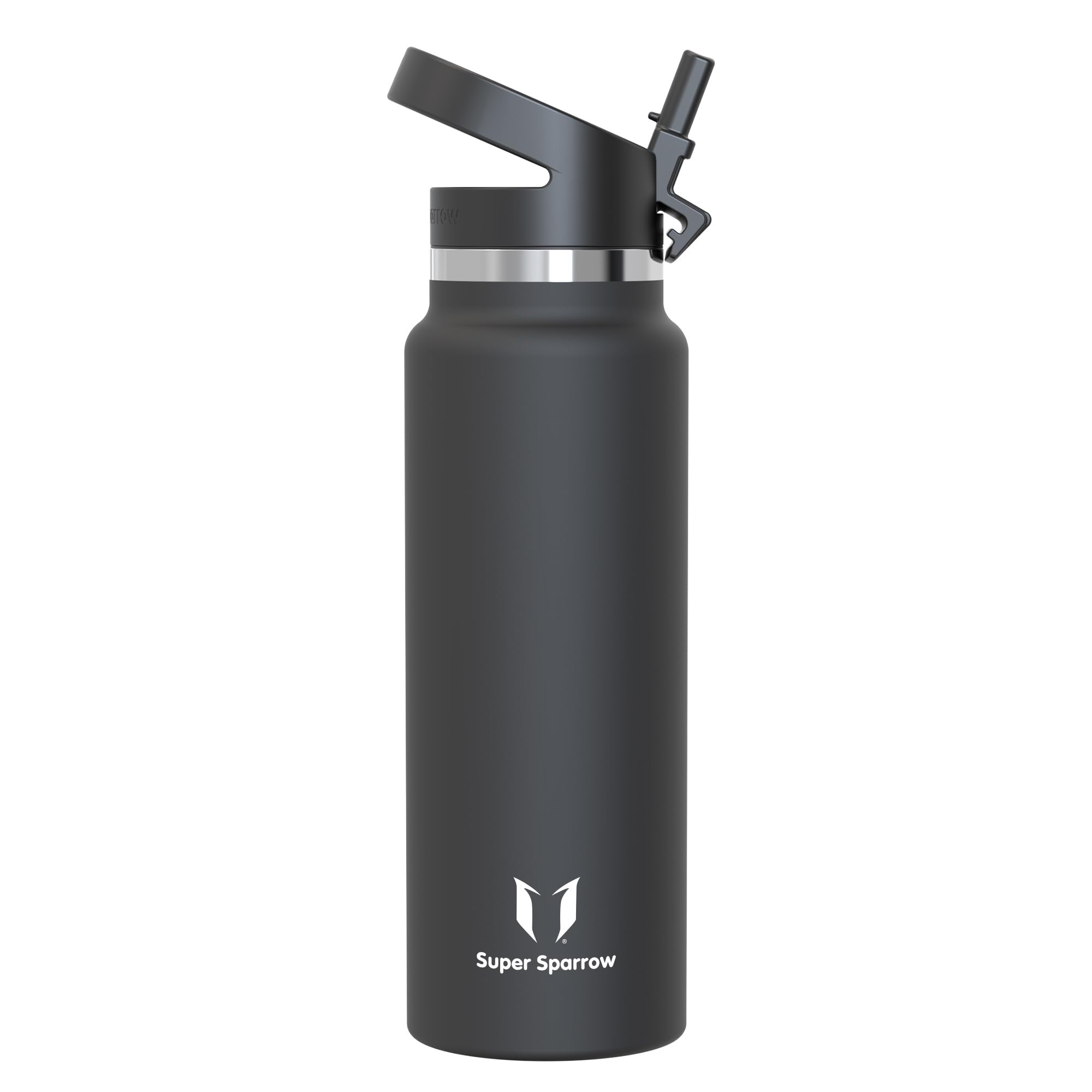 Super Sparrow Borraccia Termica - 500ml, 750ml, 1000ml, 1.2L, 1.5L- SwivelSip Inox Bottiglia - Senza BPA Borracce Termiche, Borraccia Ergonomica per Bambini, Sportiva, Bici, Campeggio, Palestra